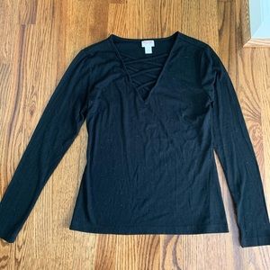 Black cross long sleeve